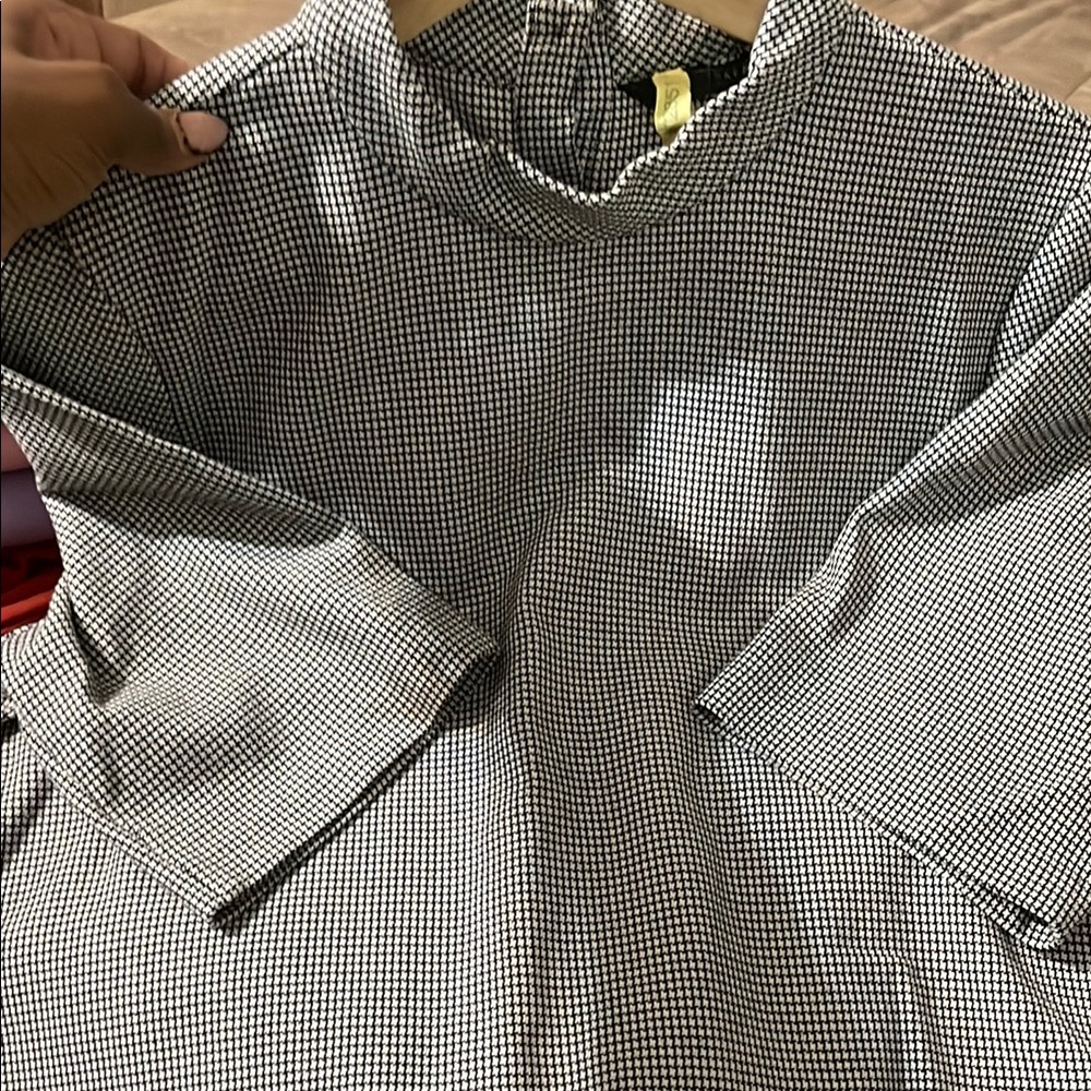 Black and White Zara Checkered Top